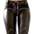 Women's Riveted PU Leather Leggings Solid Casual
